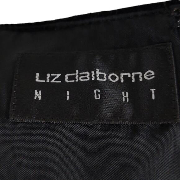 Vintage 90s Liz Claiborne Velvet Strap Formal Gown Gothic Regency Size 8 - Picture 8 of 11